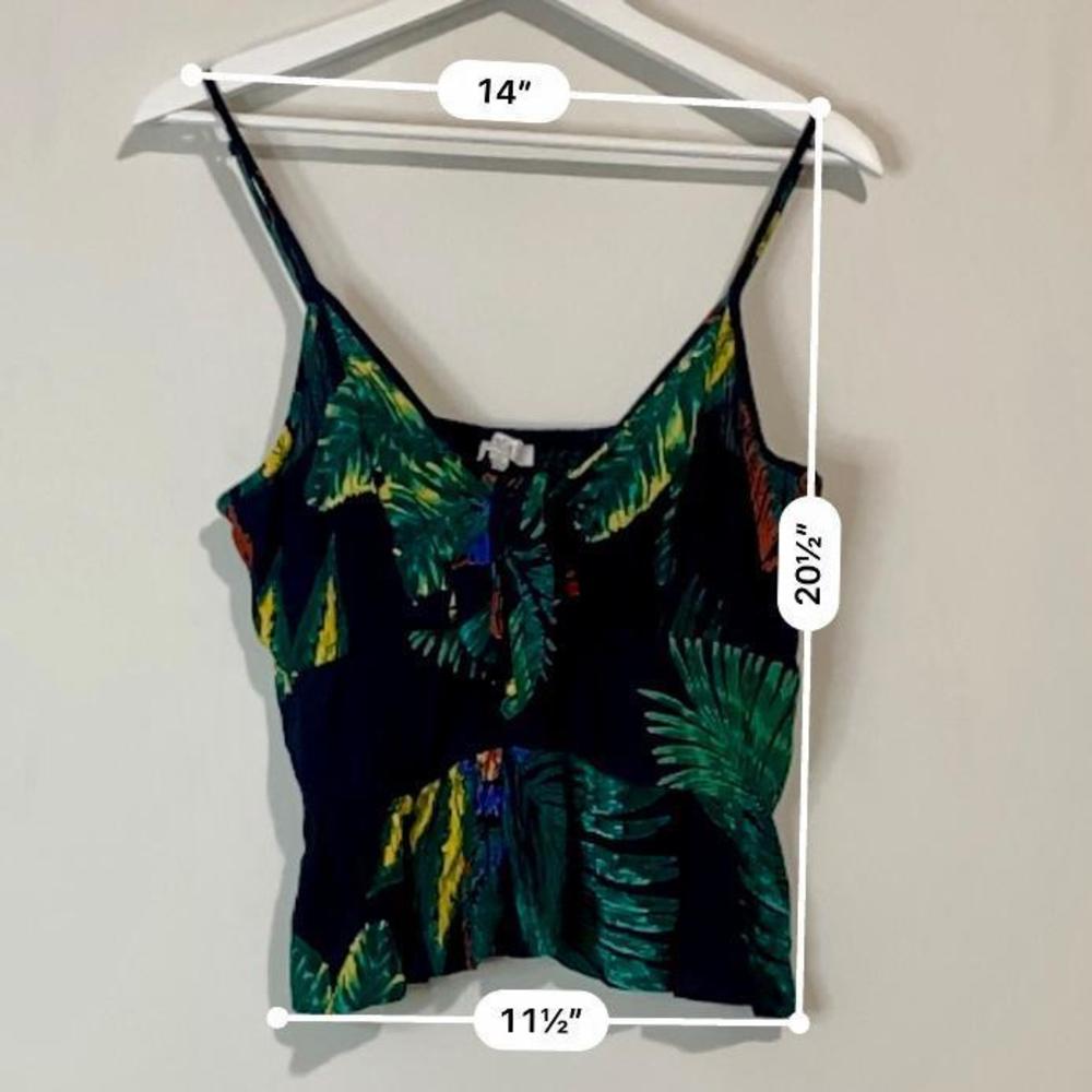 Patrons Of Peace Women’s Fauna Fit & Flare Top Blouse Green Tropical Size M EUC - Picture 5 of 7